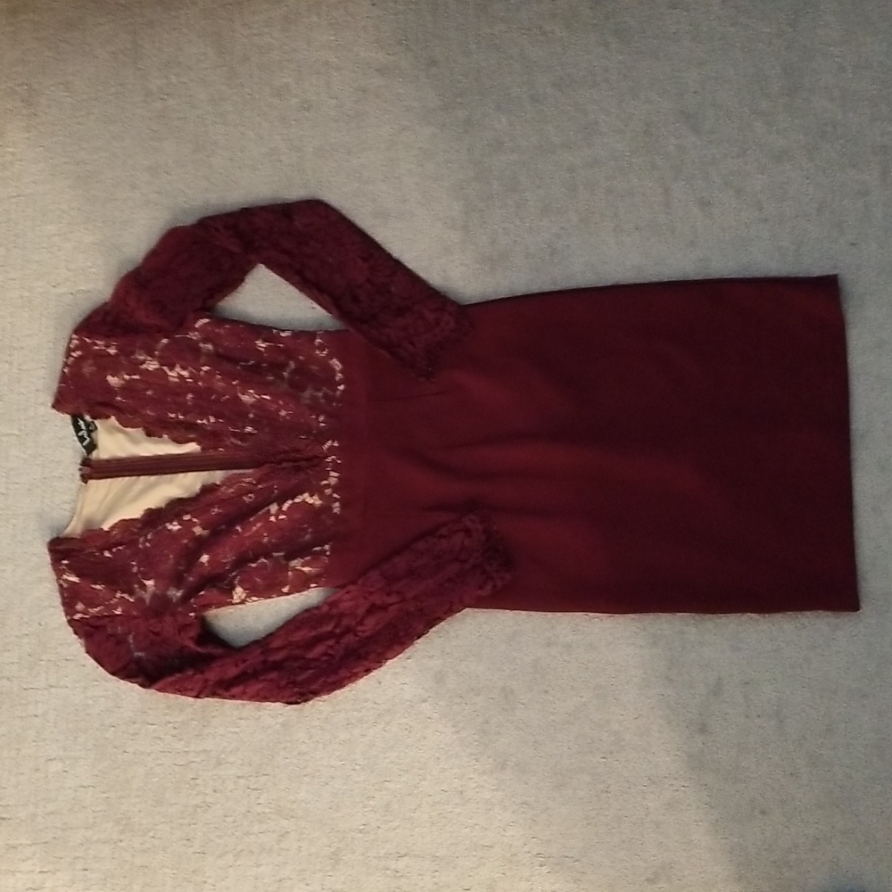 Lulus red sheer dress